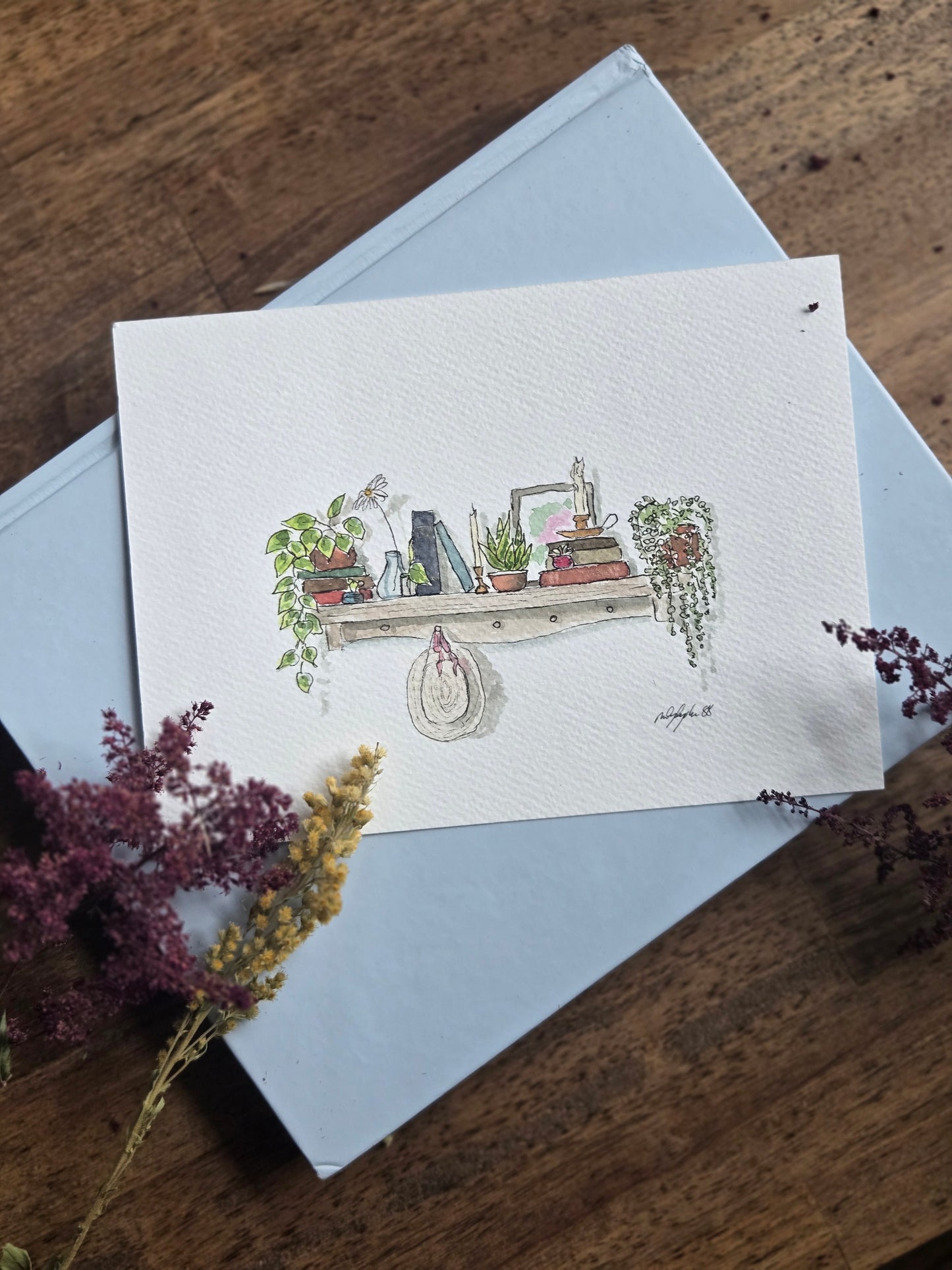 Plant Shelf Original Watercolor