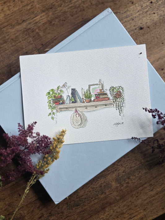 Plant Shelf Original Watercolor